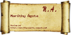 Maróthy Ágota névjegykártya